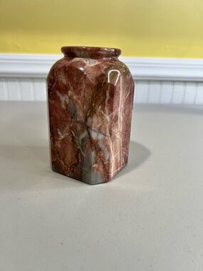 Brecciated Jasper Vase in Red and Gray - Unbranded
